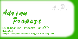 adrian propszt business card